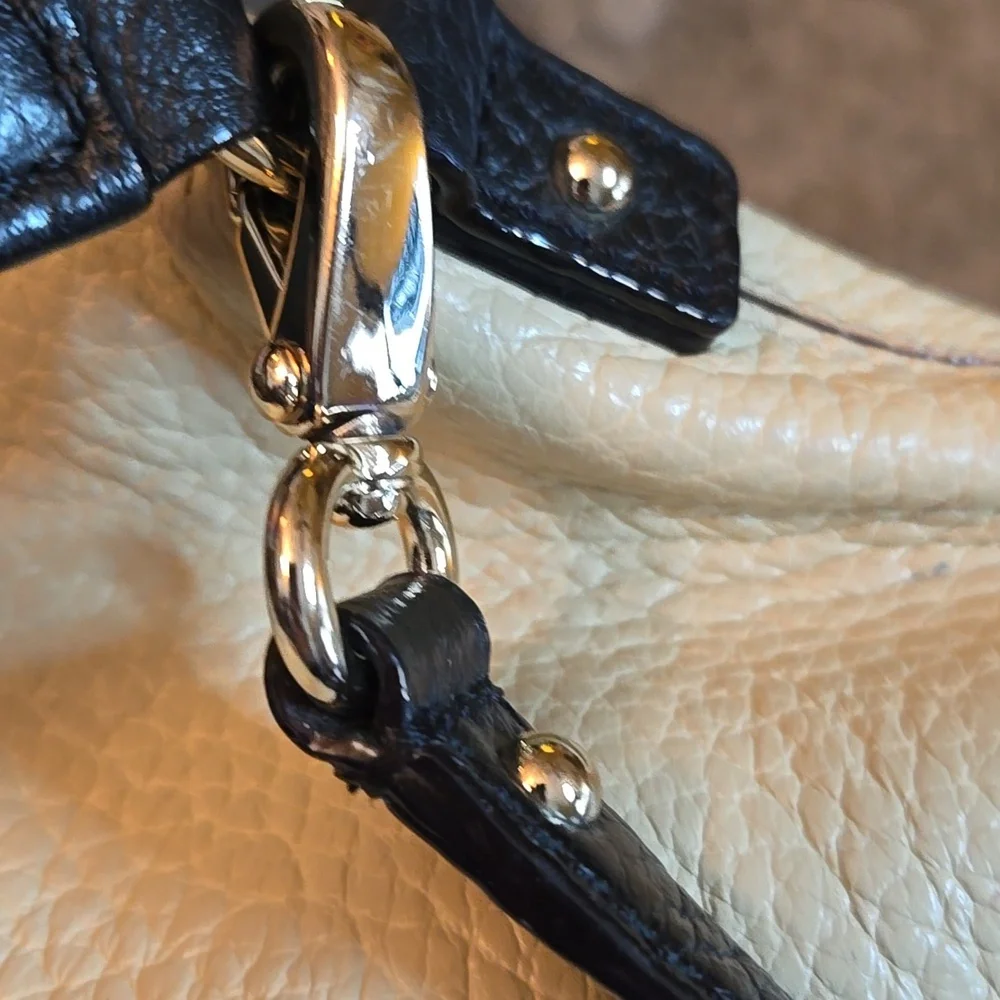 Black and Cream Leather Bag